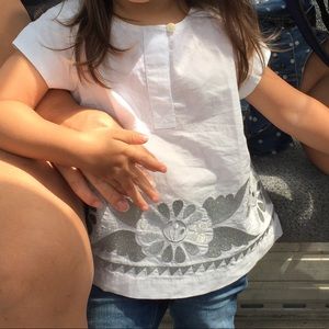 Crewcuts silver embroidered top for girls